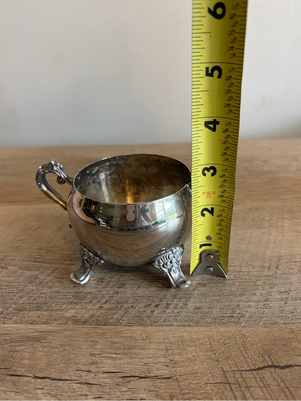 Vintage Silver Plated Creamer International Silver Co 6 oz Ornate Feet Handle - Picture 10 of 11